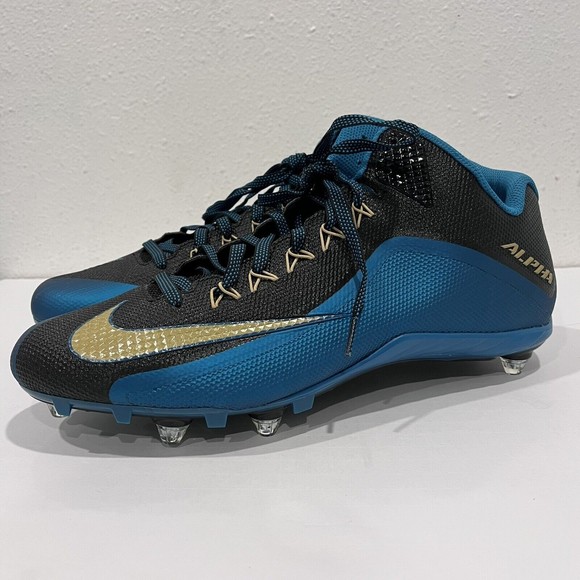 Alpha Pro 2 NIKESKIN Black/Green/Gold FB Cleats sz 15 Jaguars - Picture 3 of 11